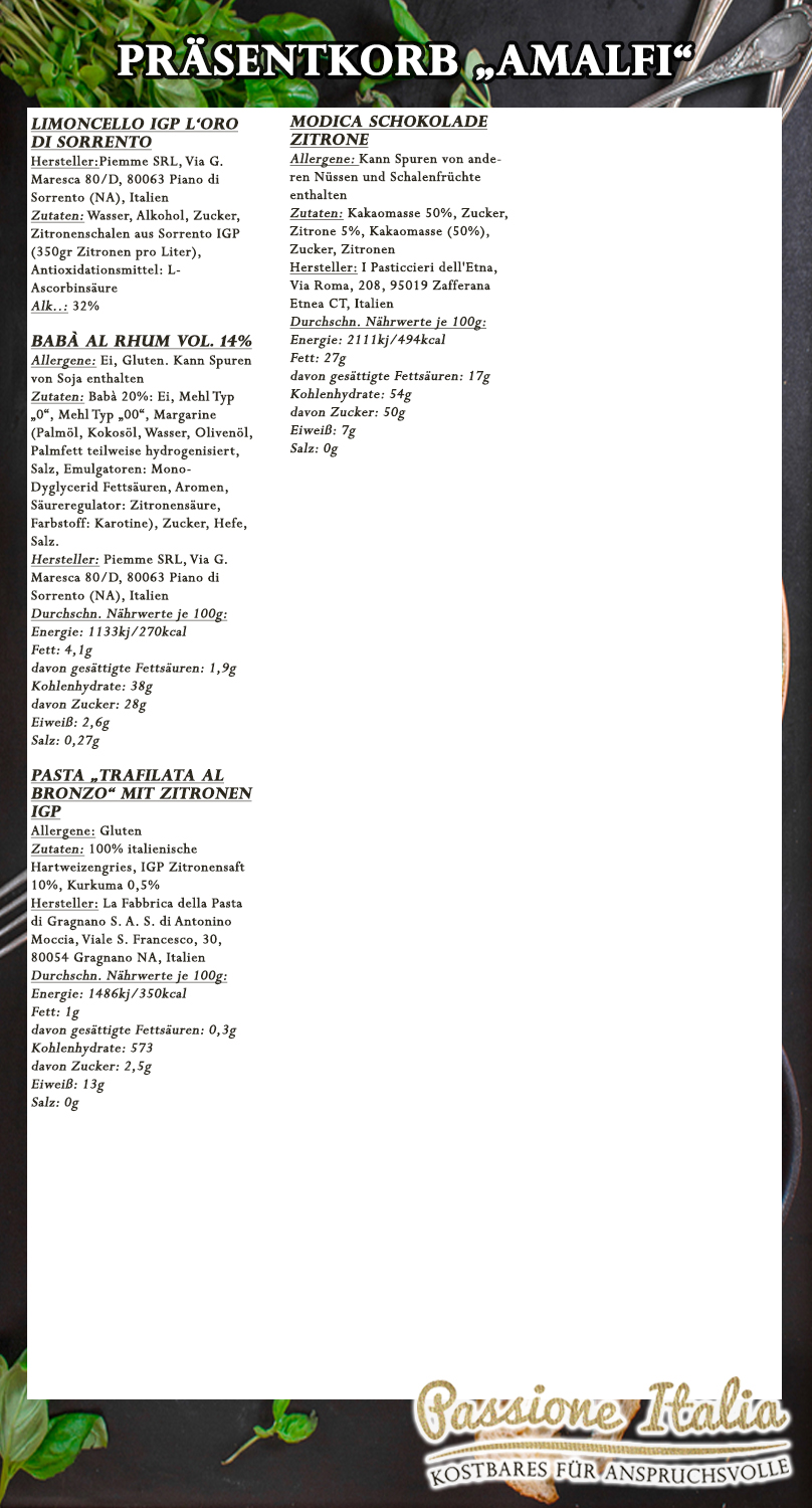 Fruchtiges Geschenkset "Amalfi" mit 0,5l Limoncello Baba