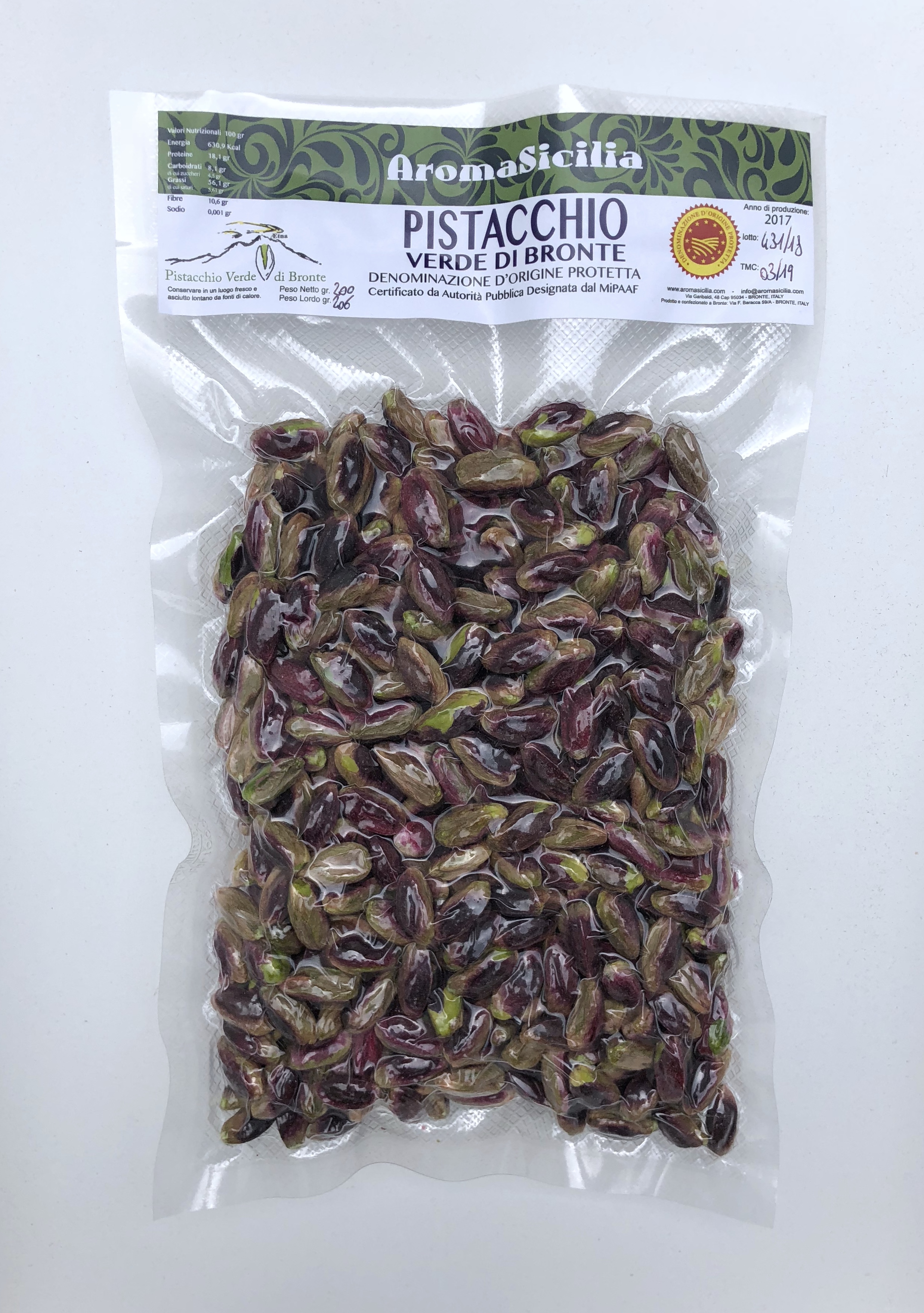 Pistazien Bronte DOP, ungeschält 200gr vakuumiert