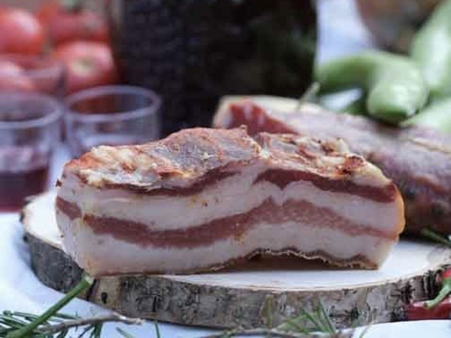 Speck Pancetta tesa di Calabria DOP gereift