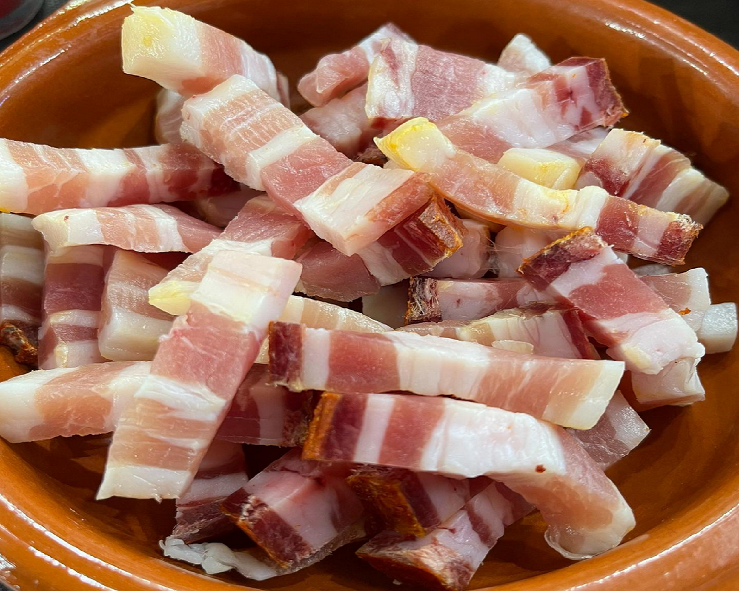 Speck Pancetta tesa di Calabria DOP gereift 