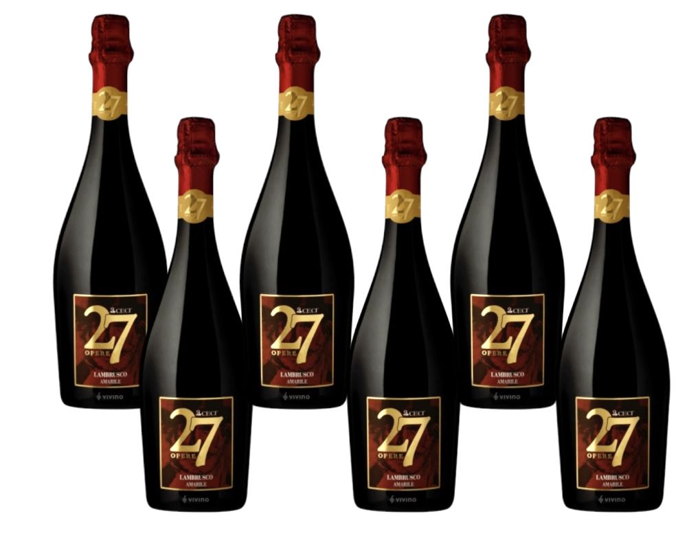 6 Flaschen 27 Opere Lambrusco amabile Cantine Ceci