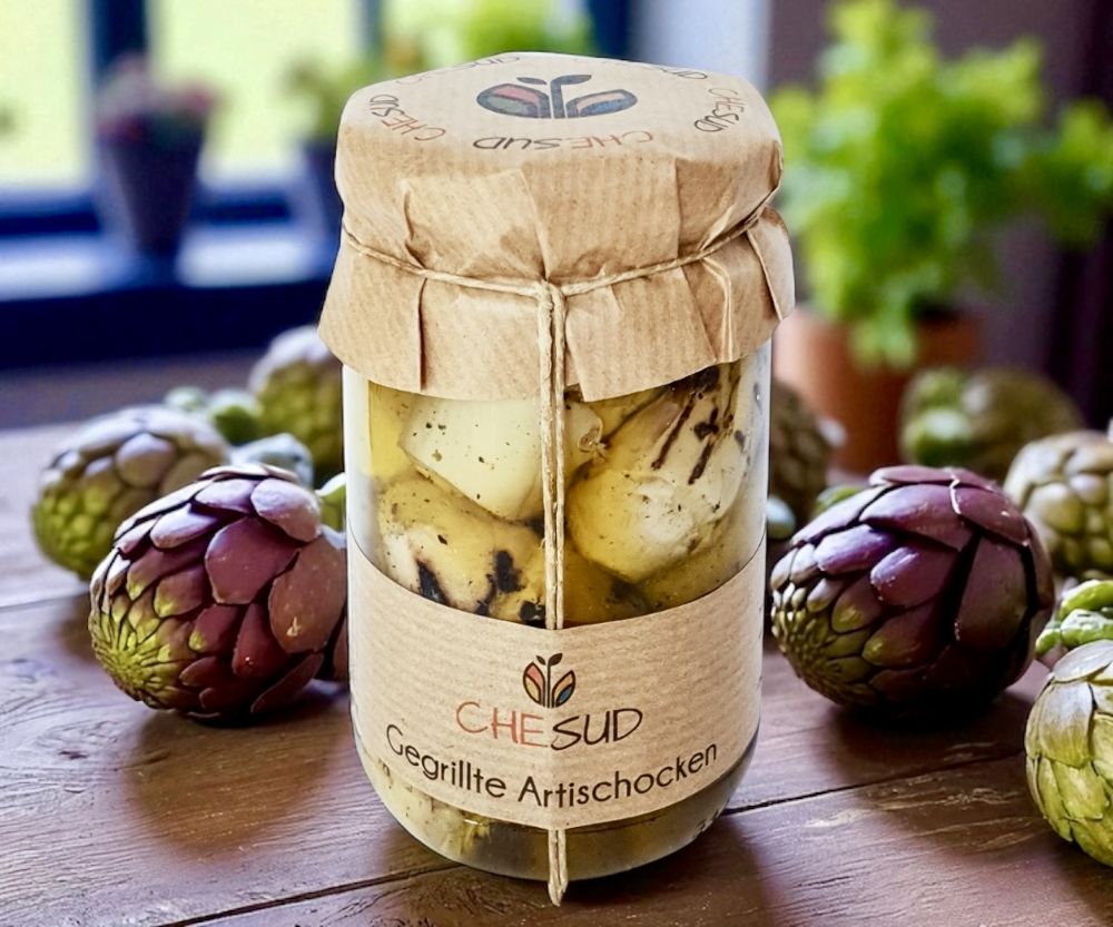 Gegrillte Artischocken Herzen in Olivenöl Extra Vergine