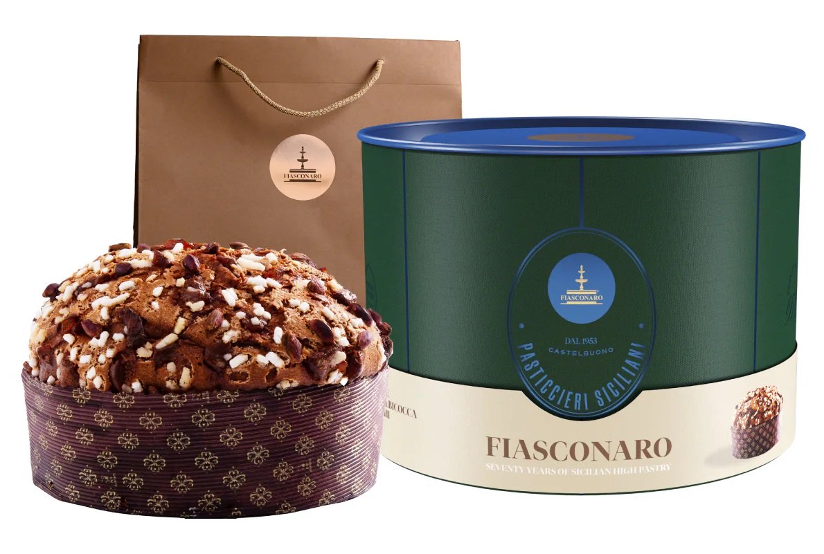 Panettone mit Aprikosen & kandierter Ananas in Geschenkdose