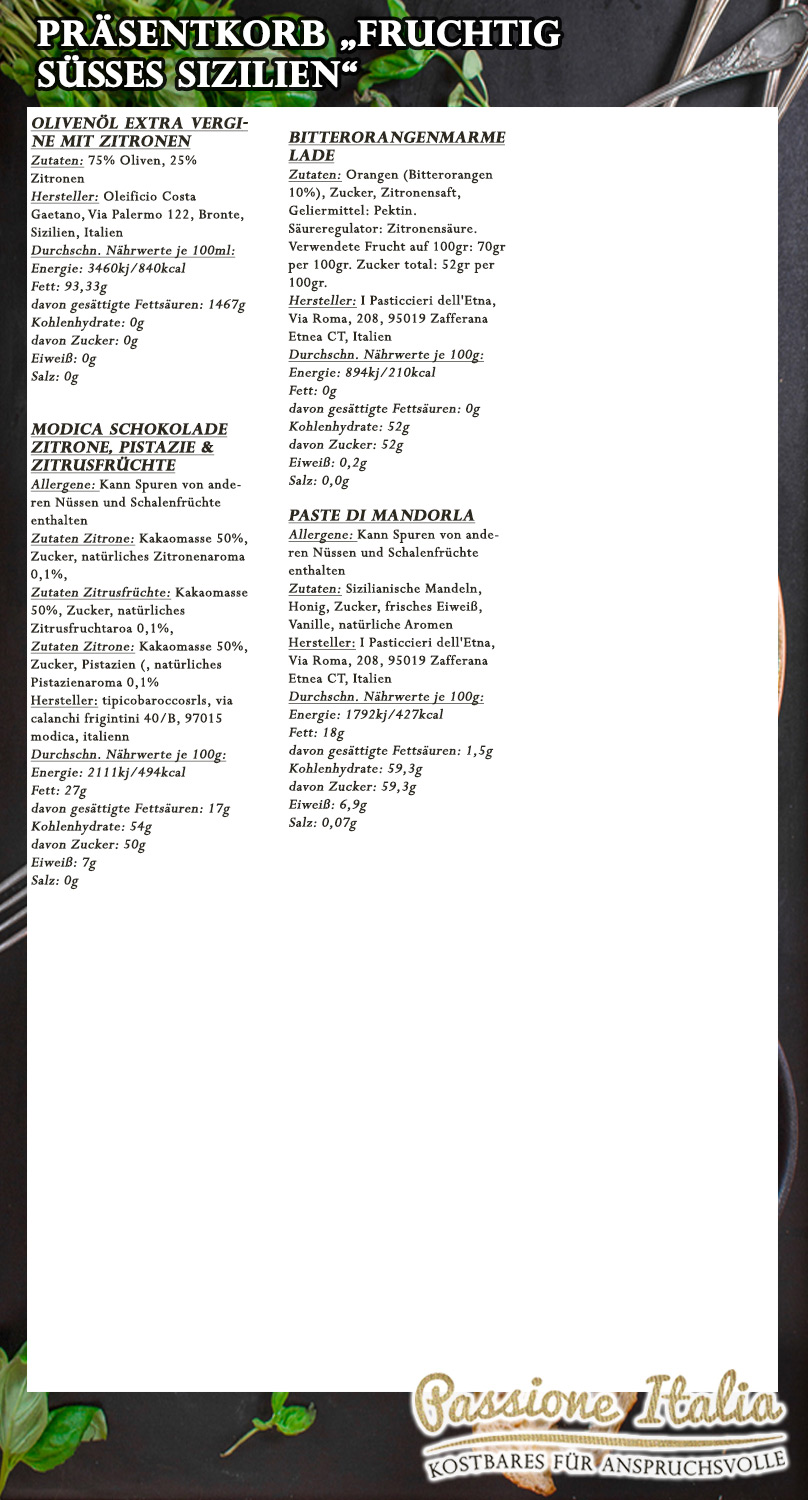 Fruchtig süßes Geschenkset Sizilien