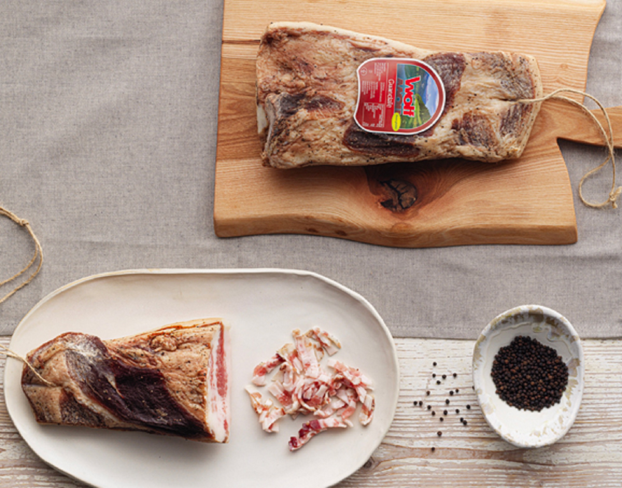 1,1Kg Premium Guanciale di Sauris, Schweinebacke leicht gräuchert und luftgetrocknet