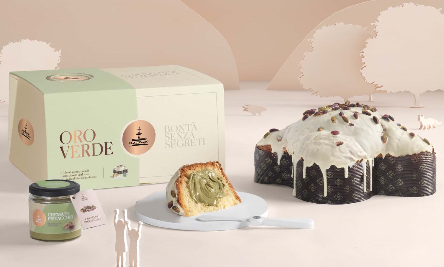 Colomba Oro Verde 1kg + Pistazien Creme 180g + Messer