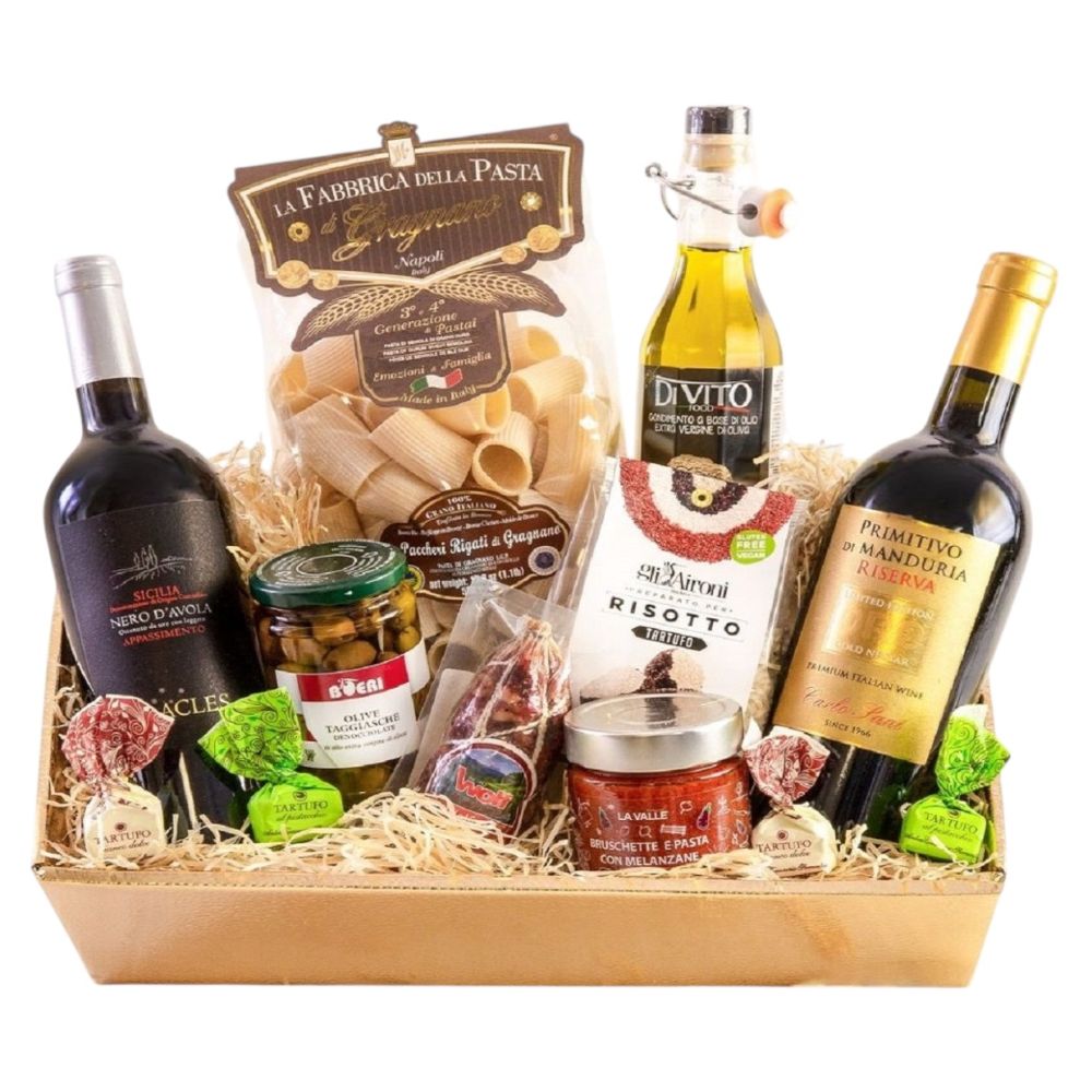 Goldener Geschenkkorb "Sapori d'Italia Deluxe"