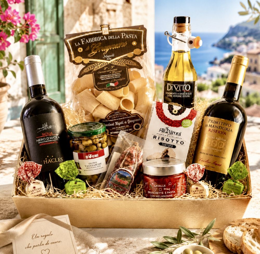 Goldener Geschenkkorb "Sapori d'Italia Deluxe"