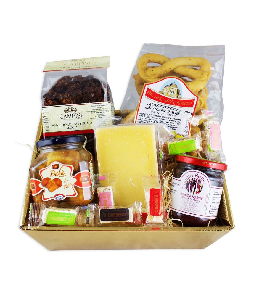 Geschenkkorb Salzige und Süße italienische Spezialitäten Käse "Dolce&Salato"