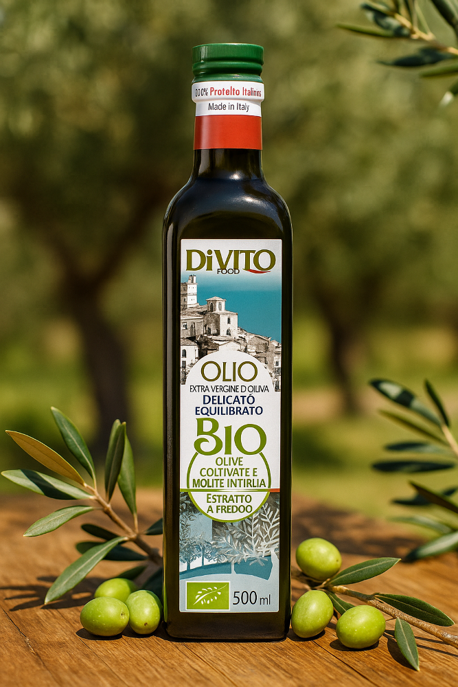 0,5l Preisgkröntes Bio Olivenöl Extra Vergine Molise Oliven