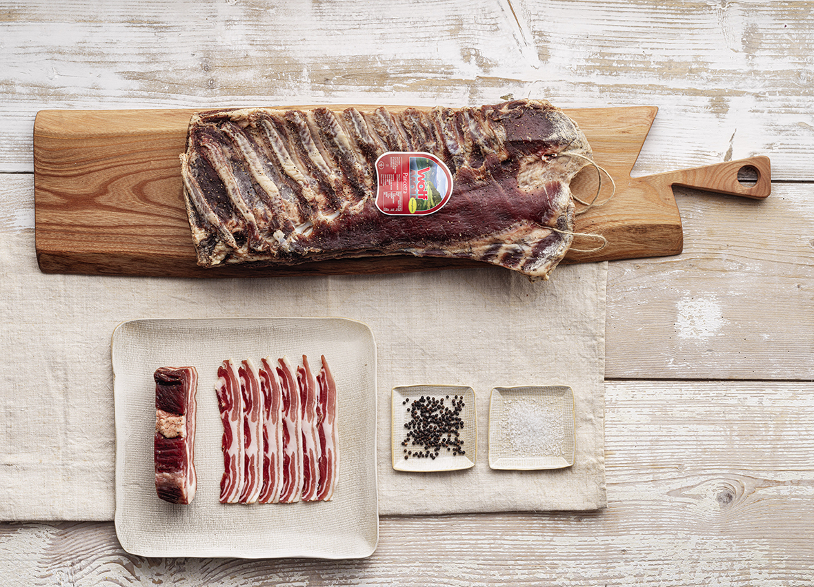 200-300g Scheibe Berg Pancetta Bauchspeck - traditionell leicht geräuchert