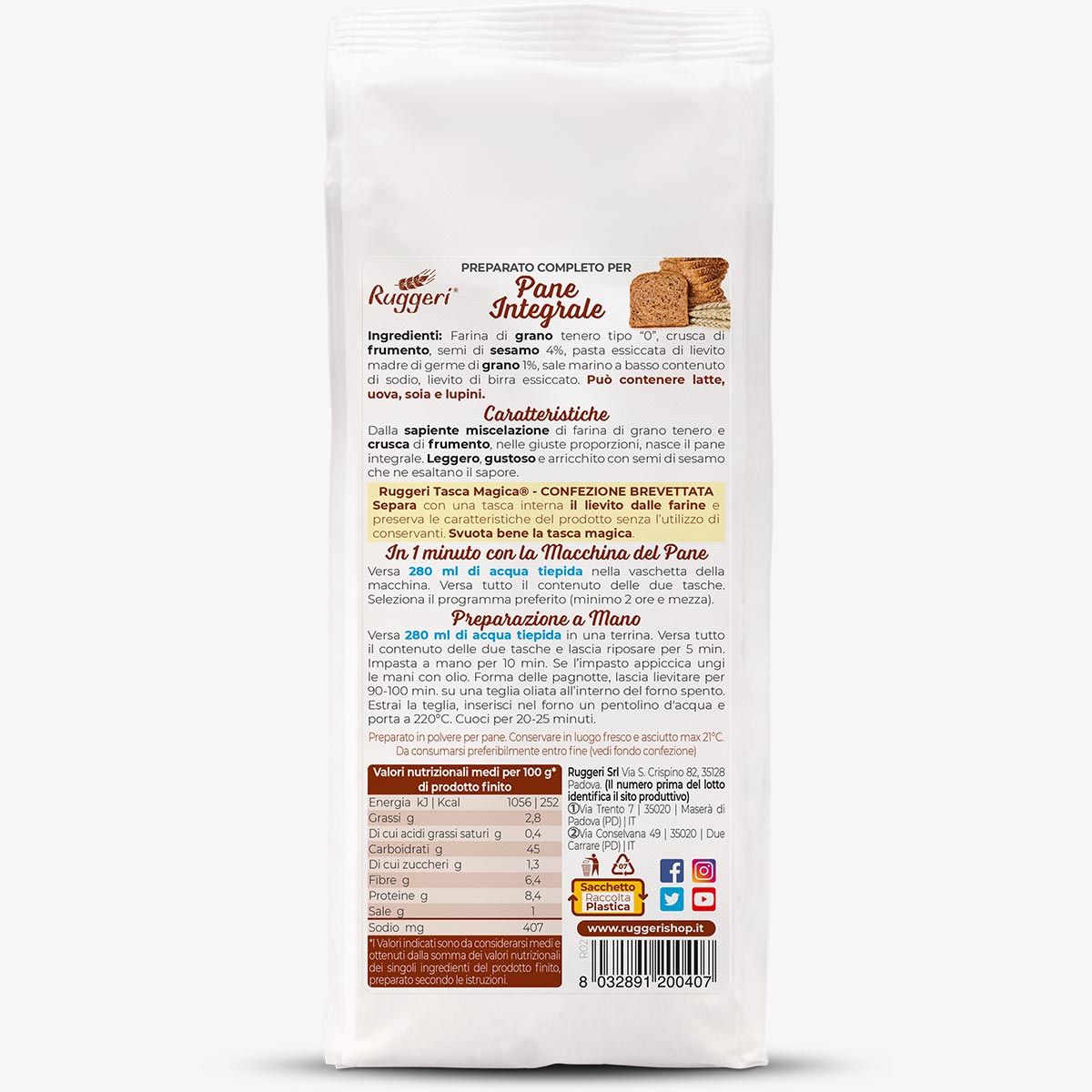 Vollkorn Brot Backmischung mit Mutterteighefe