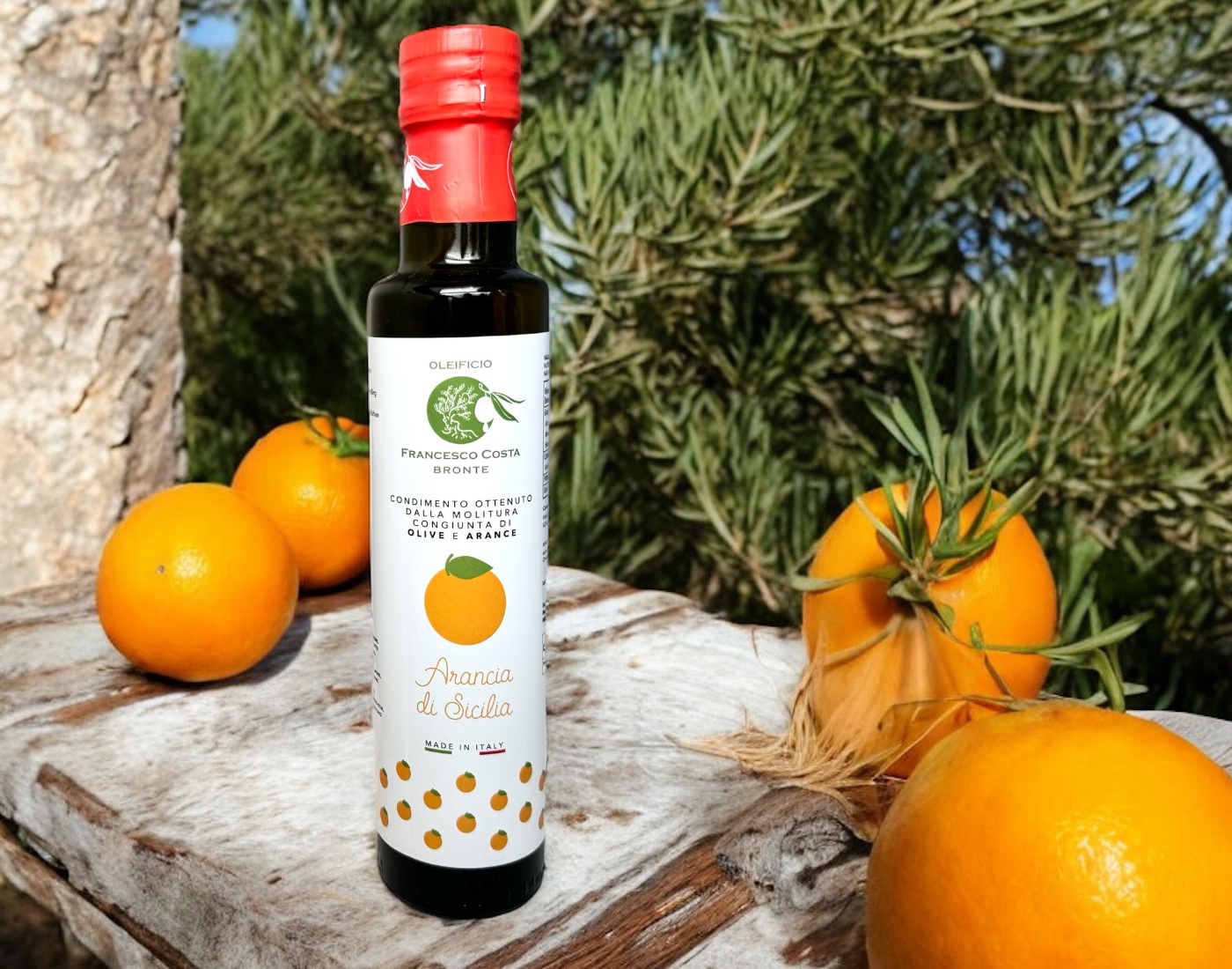 Orangen Olivenöl Extra vergine Sizilien