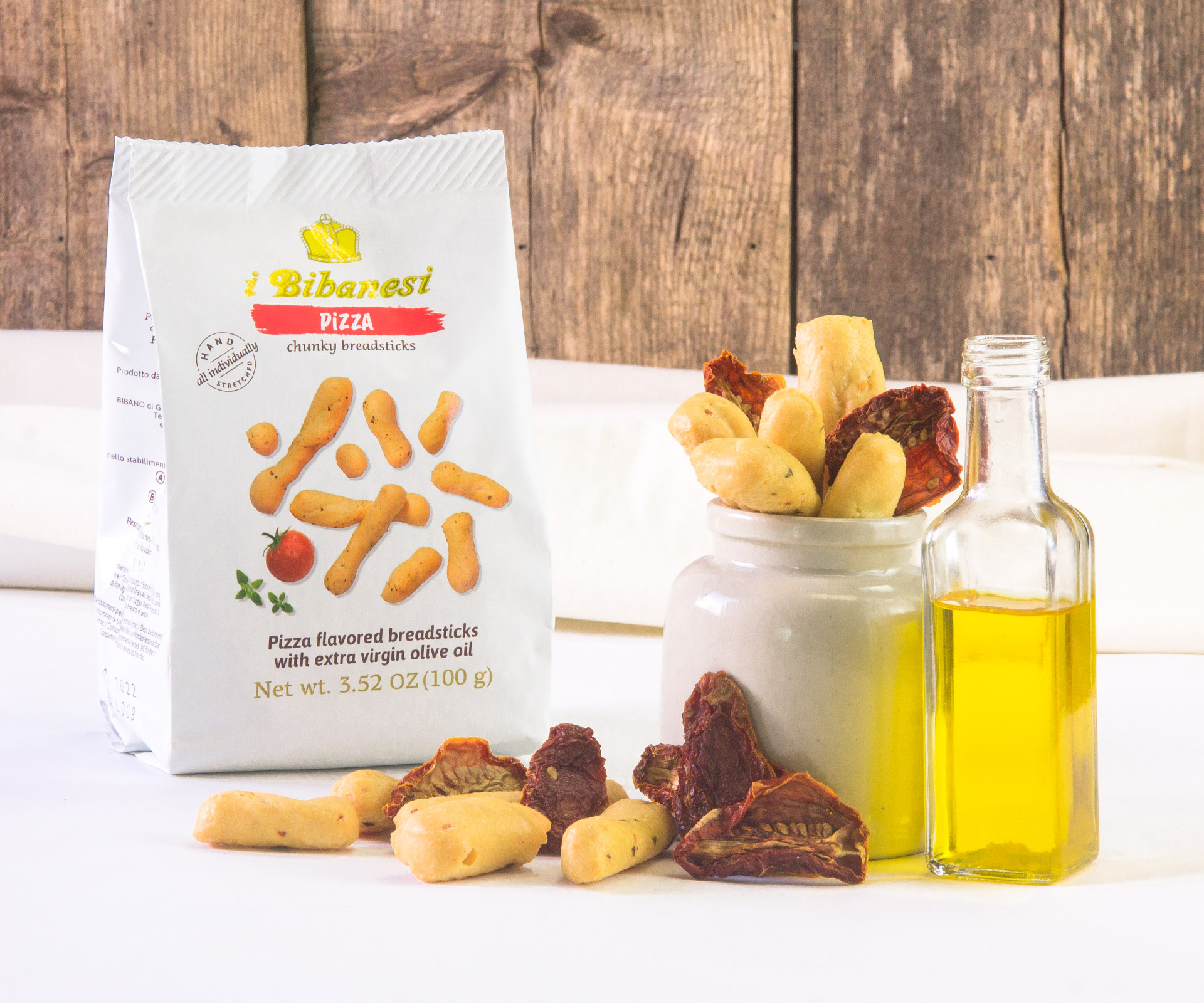 Bibanesi Brotstangen mit Pizza Geschmack 3x100g