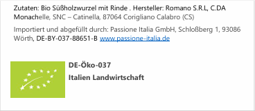 Bio Süßholzwurzel Tee geraspelt aus Kalabrien