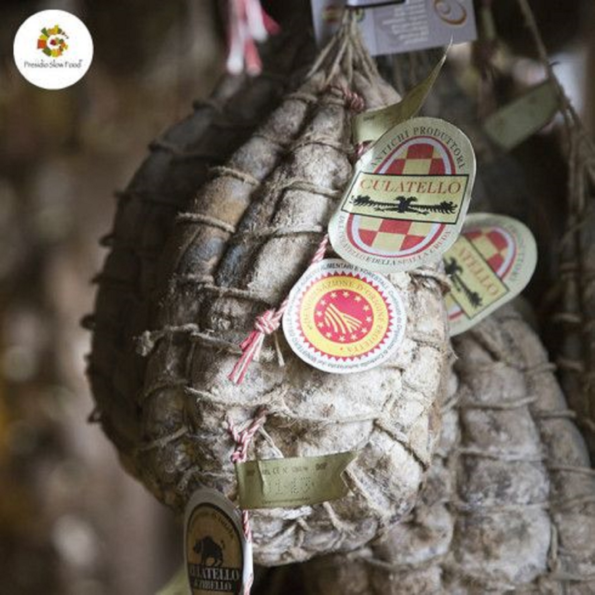 1,8Kg Culatello di Zibello DOP Podere Cadassa, 18 Monate Naturkeller gereift, aus Parma - ohne Nitrate.