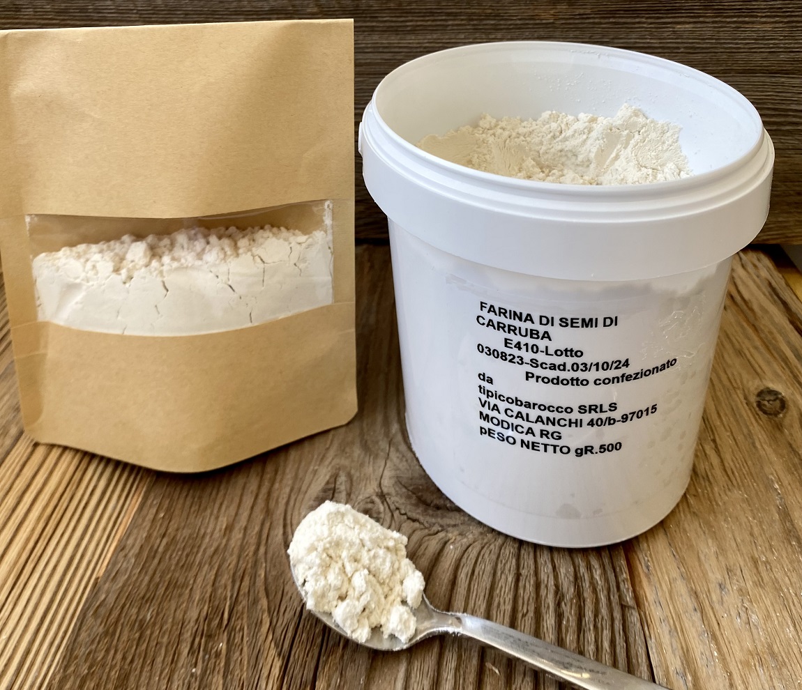 Johannisbrotkernmehl aus Sizilien  - Farina di semi di Carrube - Extra feine Qualität