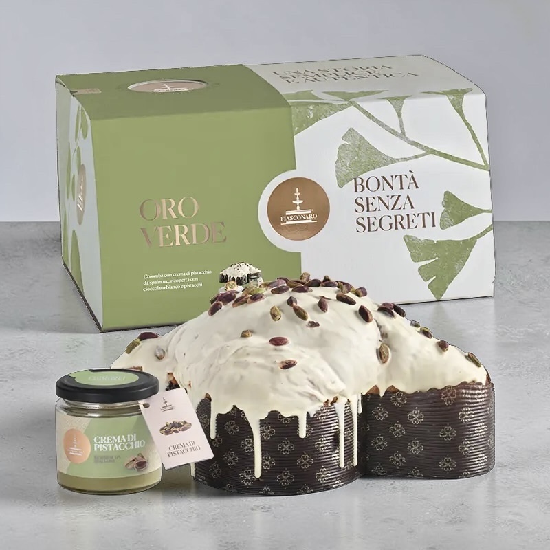 Colomba Oro Verde 1kg + Pistazien Creme 180g + Messer
