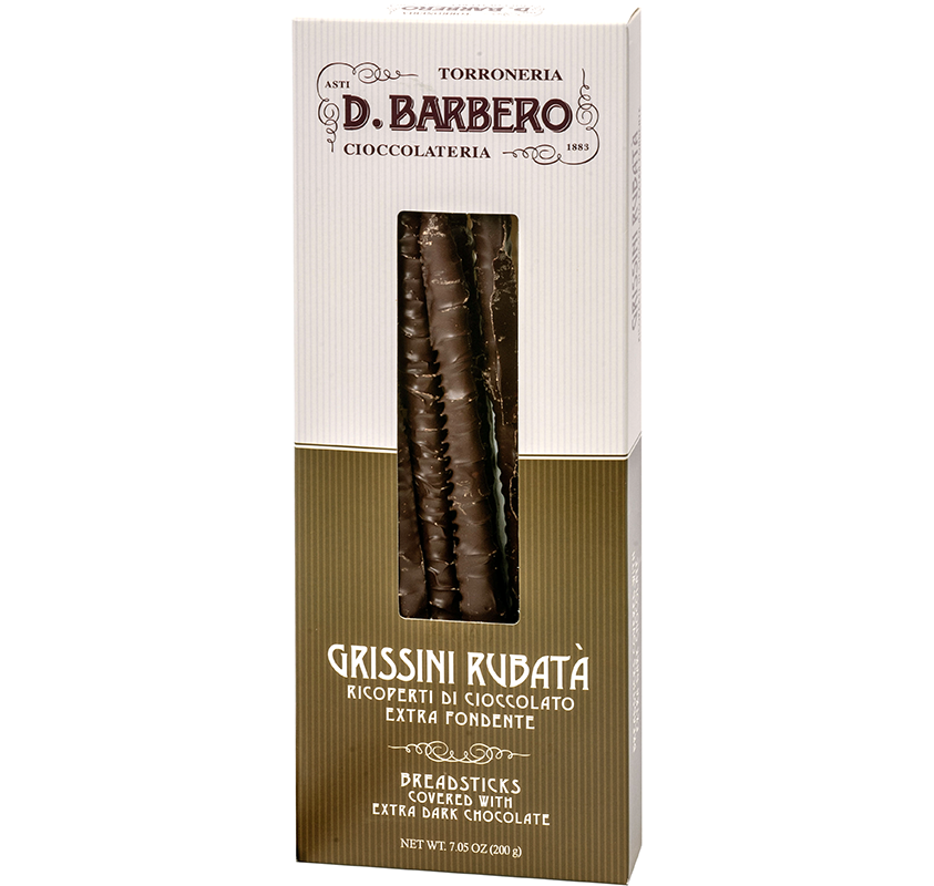 200g Rubatà Grissini mit Schokolade Extra Dark überzogen - Barbero Davide