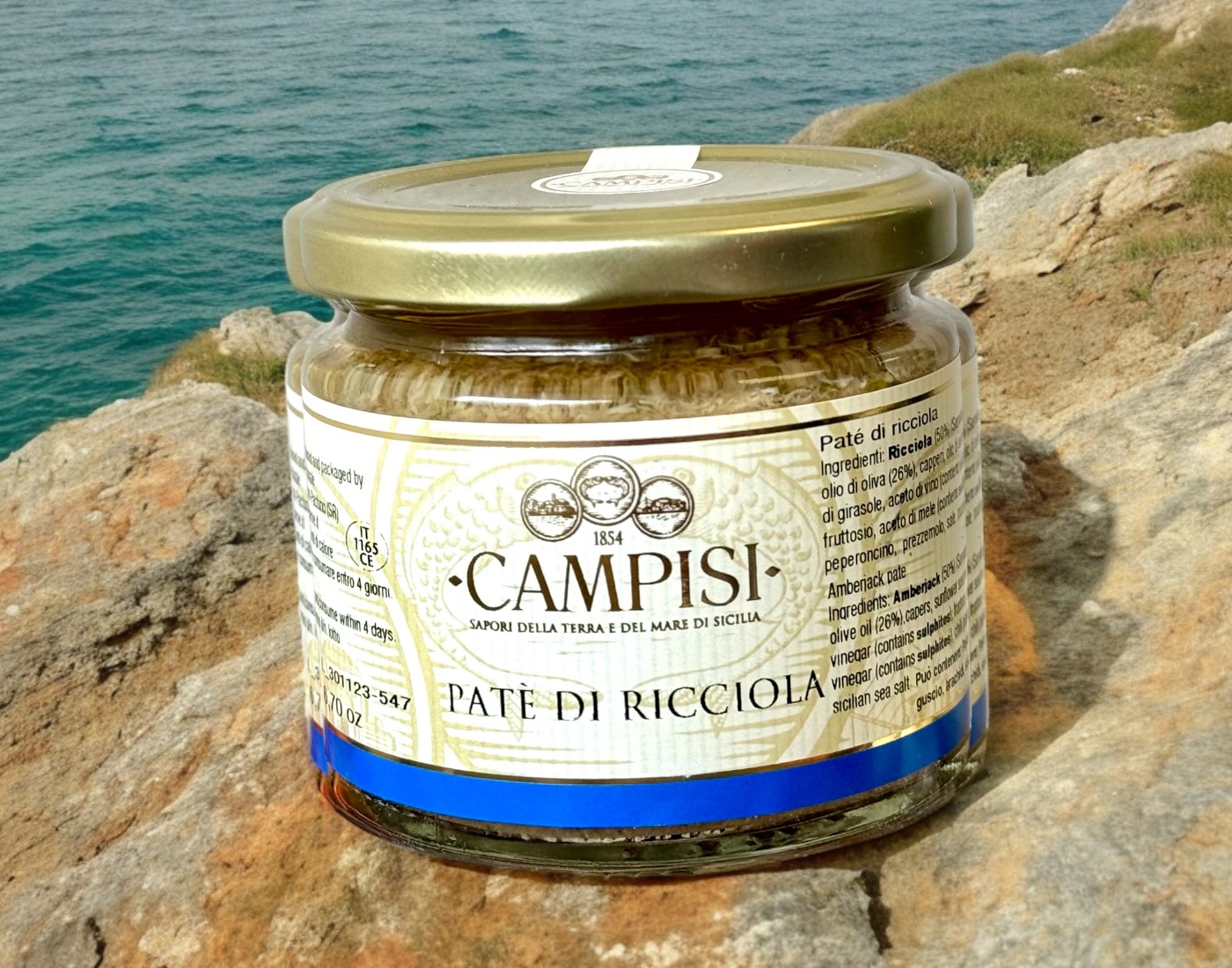 190g Paté von Sizilianische Bernsteinmakrele mit Olivenöl - Paté di Ricciola