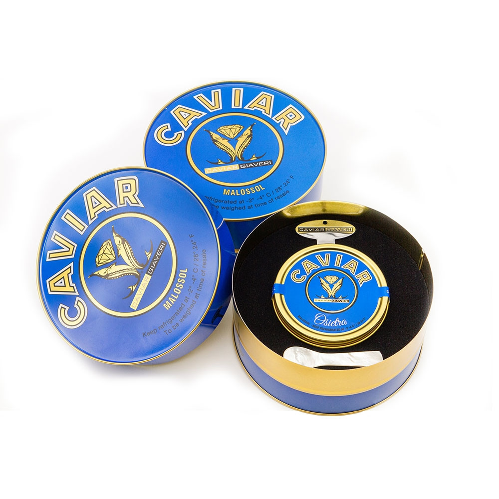 Caviar Giaveri "Blaue Osietra" 100gr Malossol im Geschenkdose 