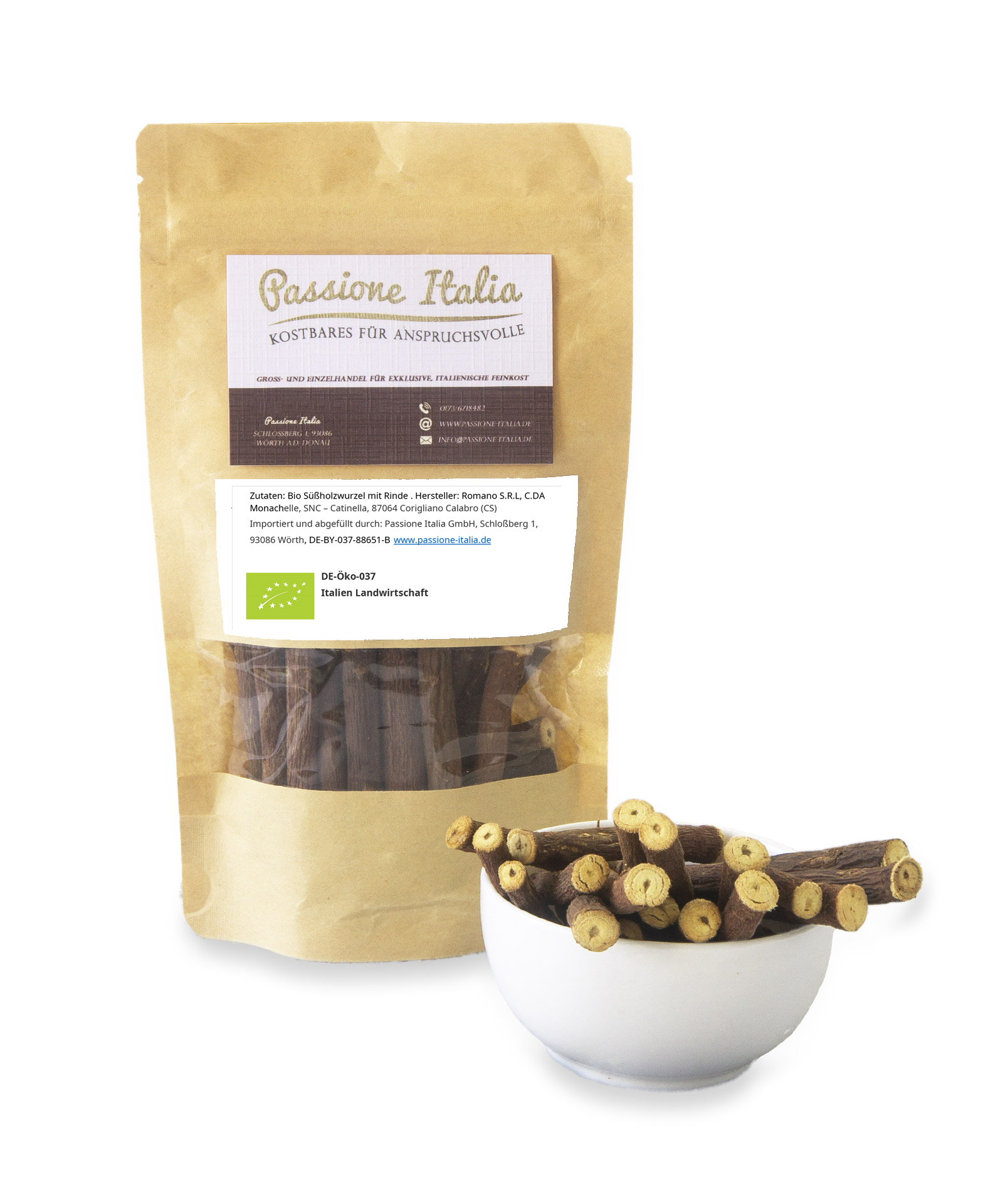 Bio Süßholzwurzel Stangen aus Kalabrien ungeschält