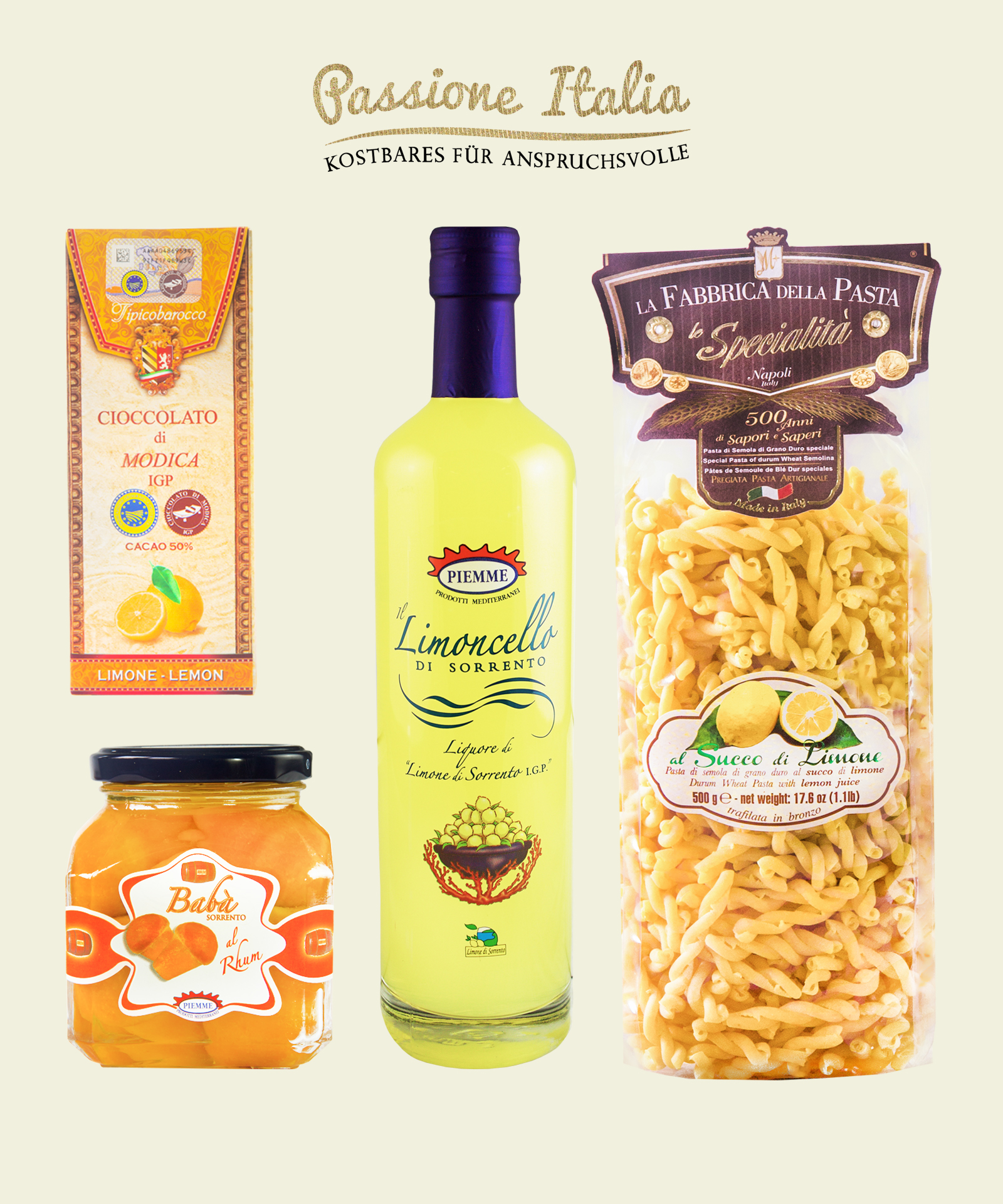 Fruchtiges Geschenkset "Amalfi" mit 0,5l Limoncello Baba