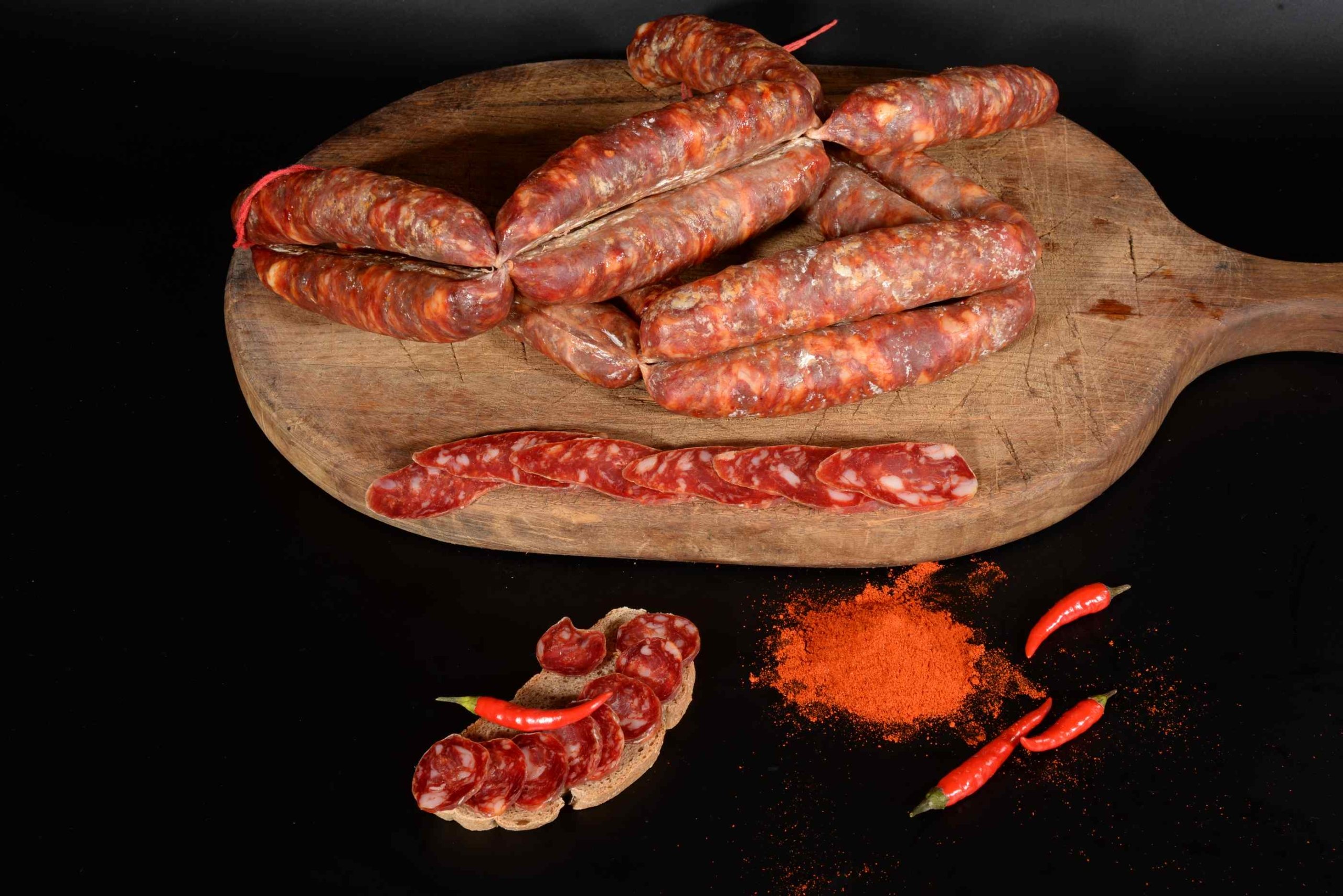 Salsiccia Dolce di Calabria DOP - gereifte Wurst aus Kalabrien mit Süße Chili