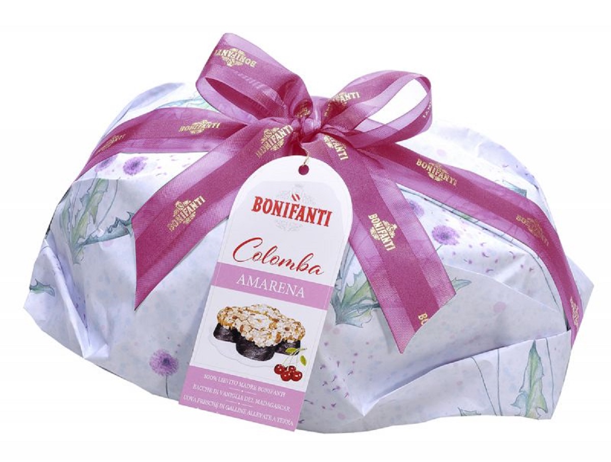 1Kg Bonifanti Colomba Milanese mit kandierten Amarena Kirschen, ohne Orangeat